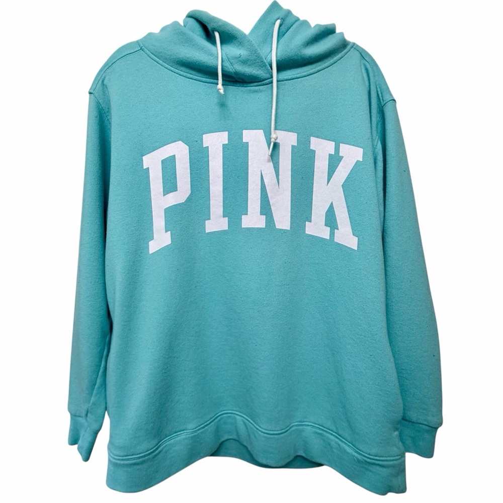 PINK by Victoria’s Secret Campus Hoodie Aqua Blue Size Medium
